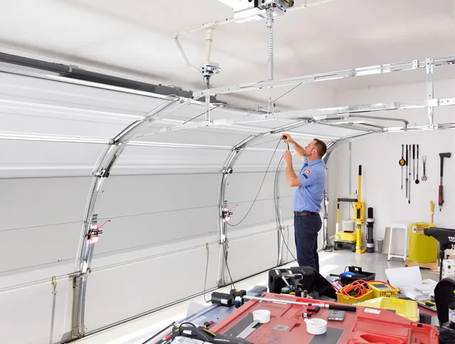 Garage door cable repair service by Willoughby Garage Door Repair in Willoughby