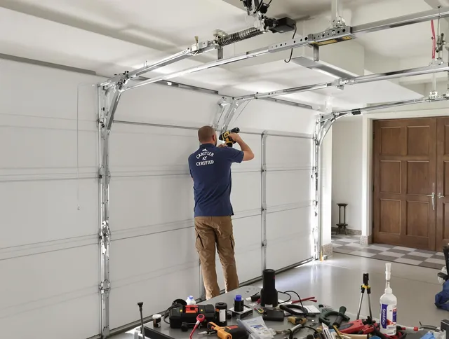 Willoughby Garage Door Repair certified technician performing precision garage door repair in Willoughby