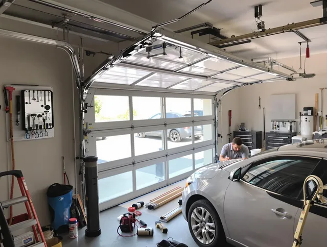 Garage door noise reduction service by Willoughby Garage Door Repair in Willoughby