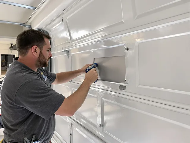 Garage door panel repair by Willoughby Garage Door Repair in Willoughby